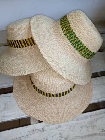 Summer straw hat - Bande jaune et rouge - 56 1