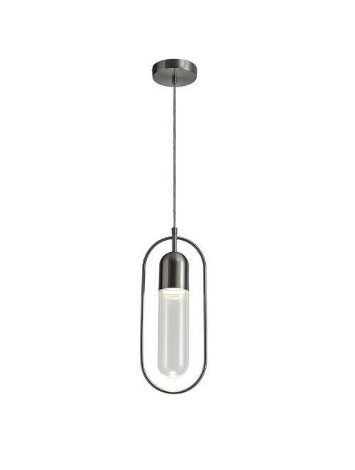 Nicole Pendant, 1 x 7W LED, 4000K, 790lm, Satin Nickel/Clear / VL08303