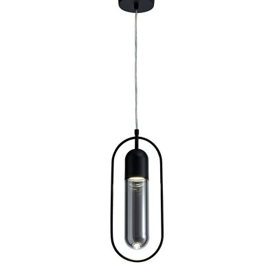 Nicole Suspension, 1 x 7W LED, 4000K, 790lm, Noir/Fumé / VL08304