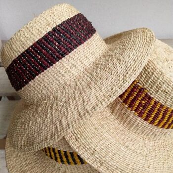 Summer straw hat - Bande jaune et rouge - 2
