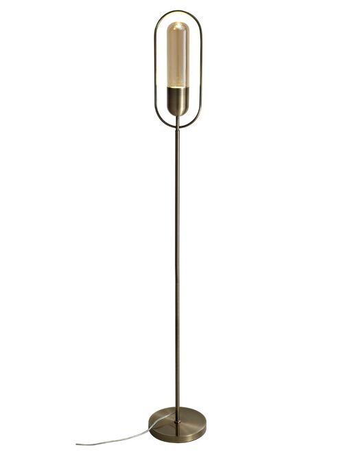 Nicole Floor Lamp, 1 x 7W LED, 4000K, 790lm, Antique Brass/Amber / VL08330
