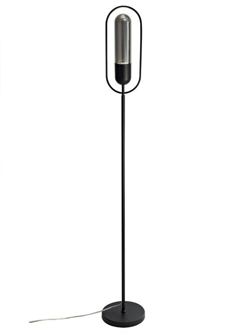 Nicole Floor Lamp, 1 x 7W LED, 4000K, 790lm, Black/Smoked / VL08332