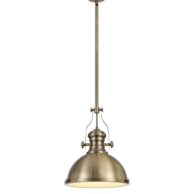 Lámpara colgante Francis, 1 x E27, latón envejecido/vidrio esmerilado / VL08336