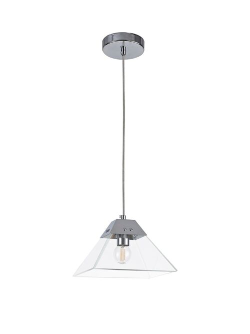 Aubree Square Pendant Small, 1 Light E14, Polished Chrome / VL08342