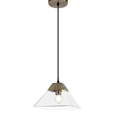 Aubree Pendente quadrato piccolo, 1 luce E14, ottone antico / VL08345