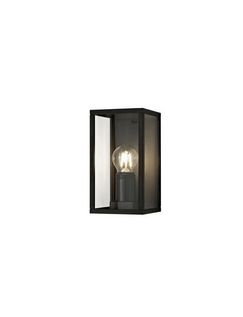 Lowri Flush Wall Lamp, 1 x E27, IP54, Graphite Black / VL08349