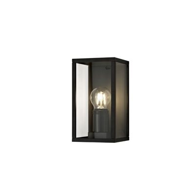 Lowri Flush Wall Lamp, 1 x E27, IP54, Graphite Black / VL08349