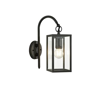 Lampada da parete verso il basso Lowri, 1 x E27, IP54, nero grafite / VL08351