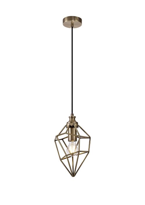 Byrne Small Pendant, 1 x E27, Antique Brass / VL08364