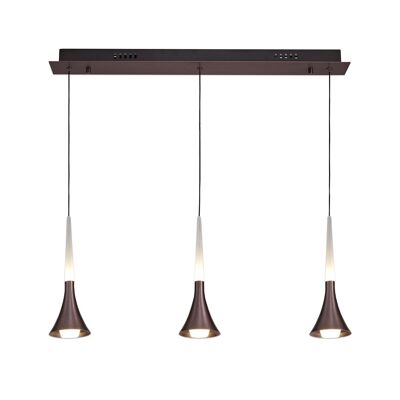 Flynn 3 Light Linear Pendant, 3 x 5W LED, 3000K, 431lm, Satin Brown / VL08396