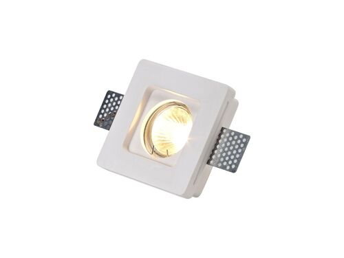 Alisha Square Stepped Recessed Spotlight,  1 x GU10, White Paintable Gypsum, Cut Out: L:103mmxW:103mm / VL08403
