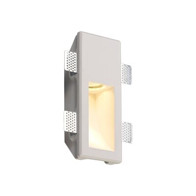 Alisha Small Recessed Wall Lamp, 1 x GU10, White Paintable Gypsum, Cut Out: L:253mmxW:103mm / VL08405