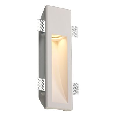 Alisha Medium Recessed Wall Lamp, 1 x GU10, White Paintable Gypsum, Cut Out: L:353mmxW:103mm / VL08406