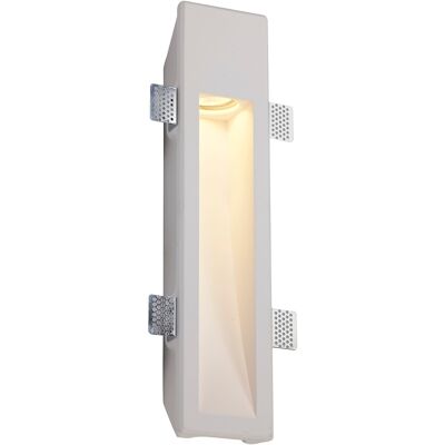 Lámpara de pared empotrada grande Alisha, 1 x GU10, yeso pintable blanco, corte: L: 453 mm x W: 103 mm / VL08407