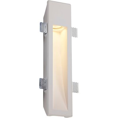 Alisha Large Recessed Wall Lamp, 1 x GU10, White Paintable Gypsum, Cut Out: L:453mmxW:103mm / VL08407