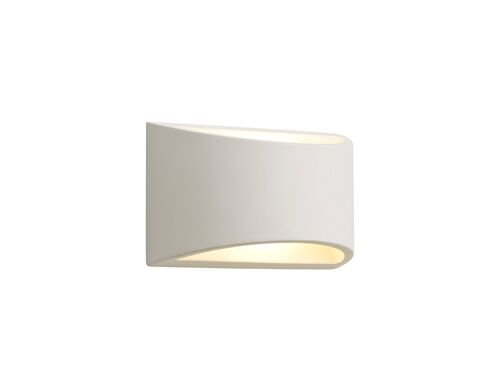 Alisha Rectangular Wall Lamp, 1 x G9, White Paintable Gypsum / VL08409