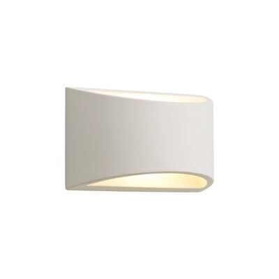 Lampada da parete rettangolare Alisha, 1 x G9, gesso verniciabile bianco / VL08409