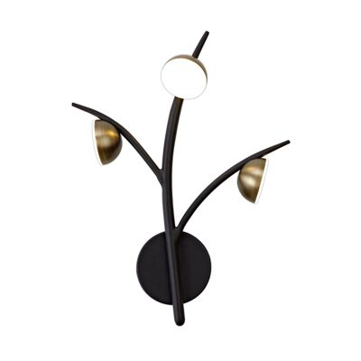 Aplique Aliyah 3 Luces, 3 x 3W LED, 3000K, 495lm, Negro/Latón Envejecido / VL08415