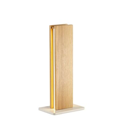 Agnes Table Lamp, 2 x 6W LED, 3000K, 450lm, Oak/Matt White / VL08424