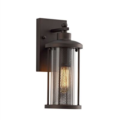Ophelia Small Wall Lamp, 1 x E27, Antique Bronze/Clear Glass, IP54 / VL08432