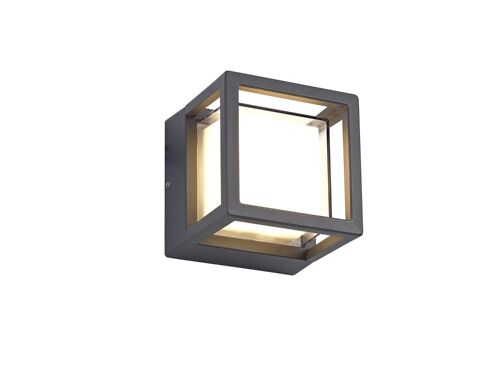 Rhonwen Square Downlight, 1 x 6W LED, 3000K, 360lm, IP54, Anthracite / VL08443