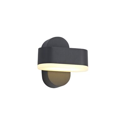 Darya Lampada da parete orientabile a 1 luce, 1 x 6W LED, 3000K, 400lm, IP54, Antracite / VL08445