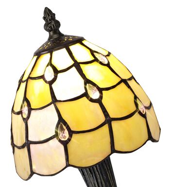Lampe de table Natalya Tiffany, 1 x E14, noir/doré, abat-jour en cristal beige/clair / VL08447 2