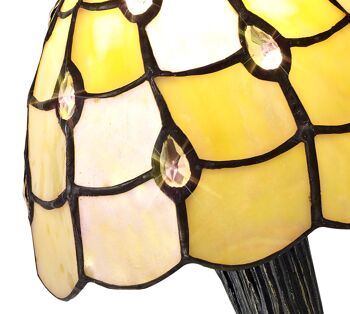 Lampe de table Natalya Tiffany, 1 x E14, noir/doré, abat-jour en cristal beige/clair / VL08447 3