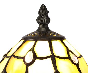 Lampe de table Natalya Tiffany, 1 x E14, noir/doré, abat-jour en cristal beige/clair / VL08447 4