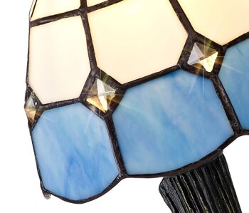 Lampe de table Clady Tiffany, 1 x E14, abat-jour en cristal blanc/bleu/clair / VL08450 3