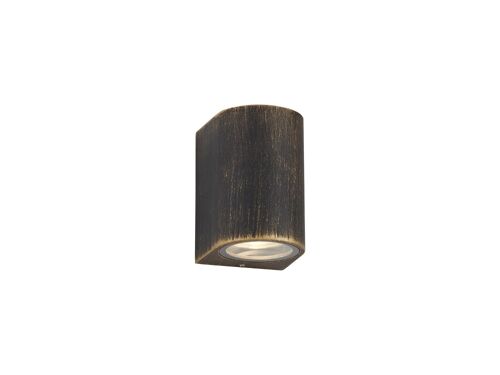 Annabel Curved Wall Lamp, 1 x GU10, IP54, Gold/Black / VL08455