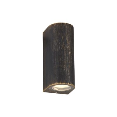 Annabel Curved Wall Lamp, 2 x GU10, IP54, Gold/Black / VL08456