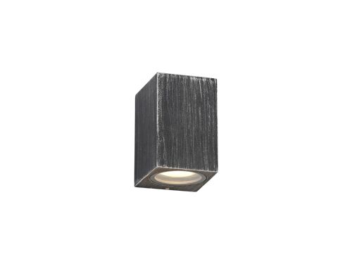 Annabel Rectangle Wall Lamp, 1 x GU10, IP54, Black/Silver / VL08457