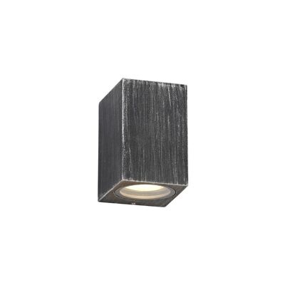 Annabel Rectangle Wandleuchte, 1 x GU10, IP54, Schwarz/Silber / VL08457