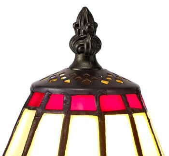 Lampe de table Neus Tiffany, 1 x E14, abat-jour en cristal crème/rouge/clair / VL08466 4