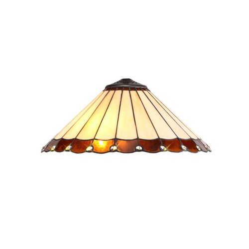 Neus Tiffany 40cm Shade Only Suitable For Pendant/Ceiling/Table Lamp, Amber/Cream/Crystal / VL08478