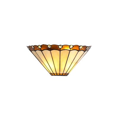 Neus Tiffany Wandlampe, 2 x E14, Bernstein/Creme/Kristall / VL08479