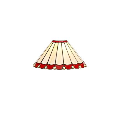 Neus Tiffany 30cm Non-Electric Shade, Red/Cream/Crystal / VL08480