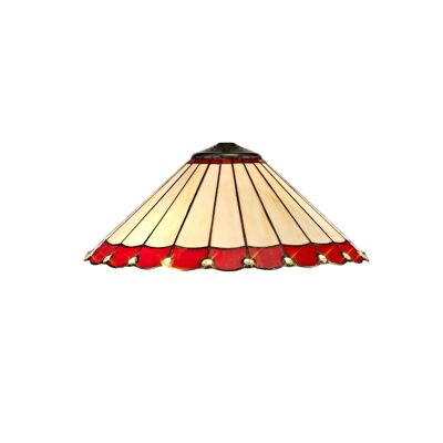 Neus Tiffany 40cm Shade Only Suitable For Pendant/Ceiling/Table Lamp, Red/Cream/Crystal / VL08481