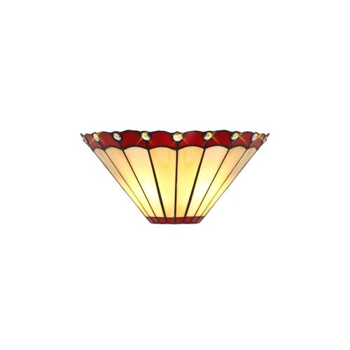 Neus Tiffany Wall Lamp, 2 x E14, Red/Cream/Crystal / VL08482
