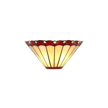 Applique murale Neus Tiffany, 2 x E14, rouge/crème/cristal / VL08482 1