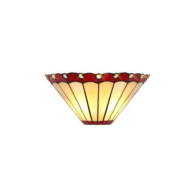Neus Tiffany Wandlampe, 2 x E14, Rot/Creme/Kristall / VL08482