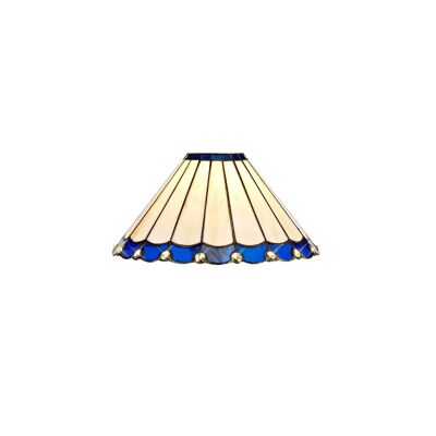 Neus Tiffany 30cm Non-Electric Shade, Blue/Cream/Crystal / VL08483