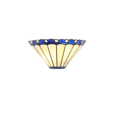 Neus Tiffany Wall Lamp, 2 x E14, Blue/Cream/Crystal / VL08485