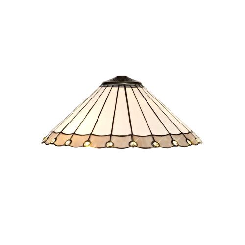 Neus Tiffany 40cm Shade Only Suitable For Pendant/Ceiling/Table Lamp, Grey/Cream/Crystal / VL08487