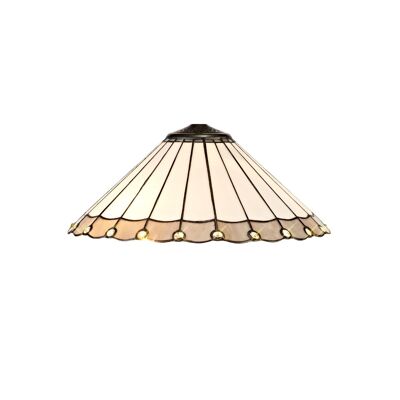 Neus Tiffany 40 cm Schirm nur geeignet für Pendel-/Decken-/Tischlampe, Grau/Creme/Kristall / VL08487