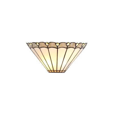 Lampada da parete Neus Tiffany, 2 x E14, grigio/crema/cristallo / VL08488