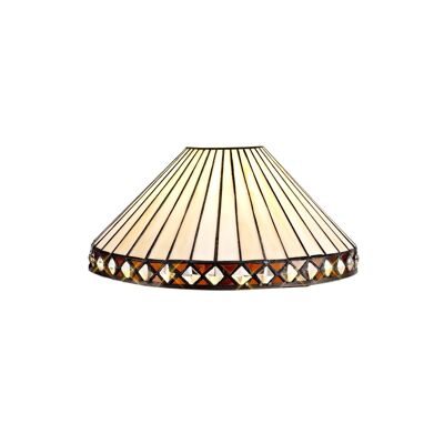 Martha Tiffany 30cm Non-electric Shade Suitable For Pendant/Ceiling/Table Lamp, Amber/Cream/Crystal / VL08493