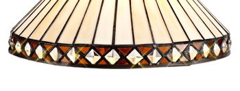 Martha Tiffany Abat-jour non électrique 30 cm adapté pour suspension/plafonnier/lampe de table, ambre/crème/cristal/VL08493 3