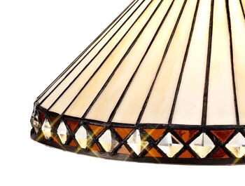 Martha Tiffany Abat-jour non électrique 30 cm adapté pour suspension/plafonnier/lampe de table, ambre/crème/cristal/VL08493 4